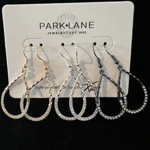 Set of THREE oval dangle earrings by Park Lane